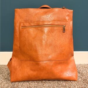 Stylish Brown Leather Backpack